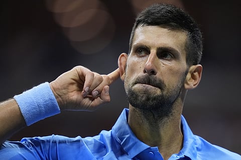 US Open 2024: Novak Djokovic, of Serbia, reacts against Alexei Popyrin, of Australia
